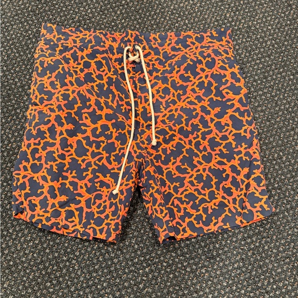 J. McLaughlin Coral Patterned Swim Shorts
